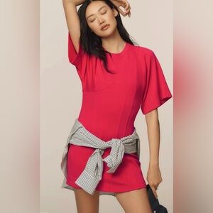 Daily Practice Anthropologie Short-sleeve Mini Dress Rose Pink Size Small NWT